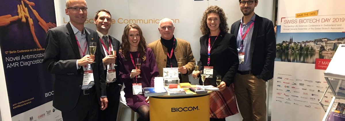 Das Team der BIOCOM auf der BIO-Europe 2018 in Kopenhagen.