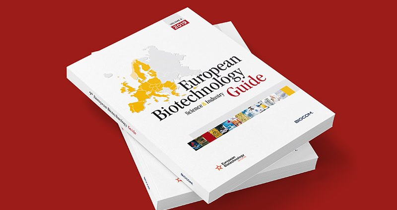 Cover of the European Biotechnology Guide 2019